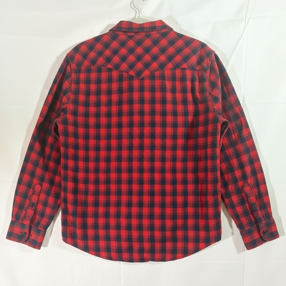 Levi's Western Flannel Shirt Mens XXL Red Black Buffalo‎ Plaid Excellent Snaps - Picture 2 of 12